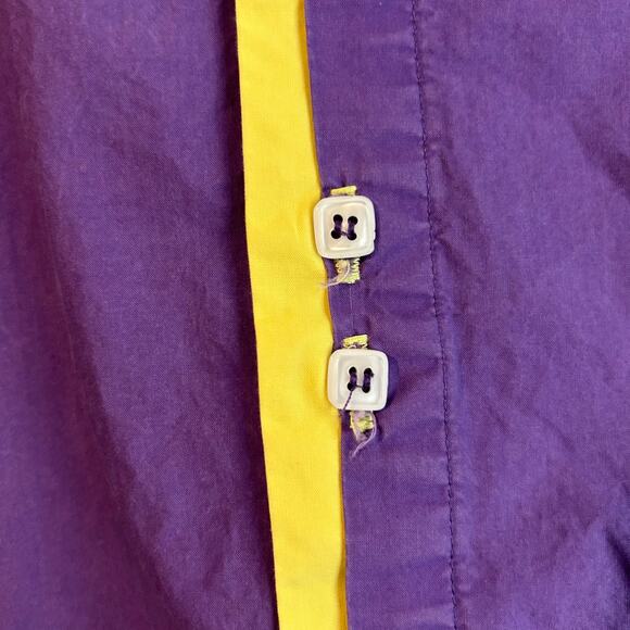 COOFANDY Women's Top Purple Yellow Contrasting Trim XXXL Artsy Cotton - Picture 11 of 13